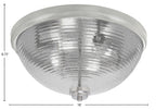 Flush Mounts Four Light Flush Mount in Brushed Nickel with Smoke Ribbed Shade