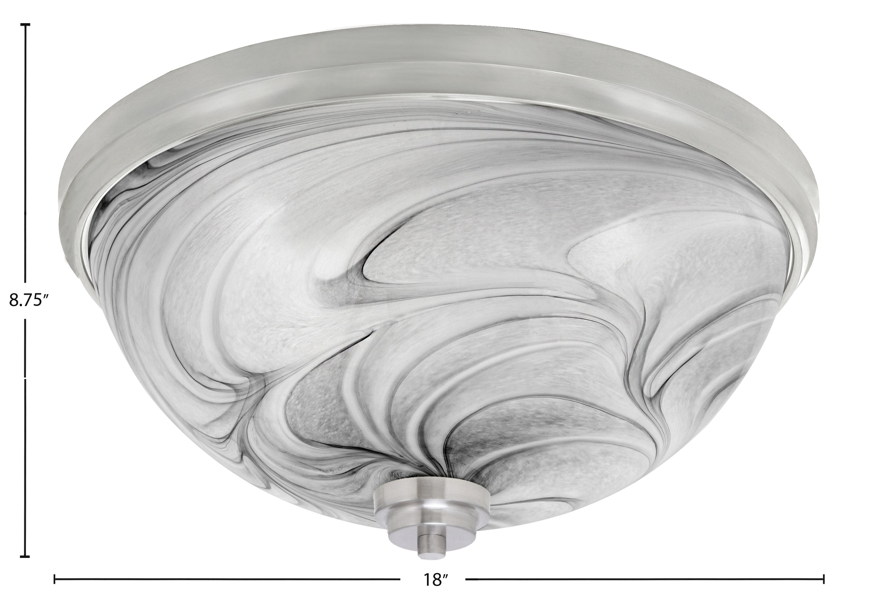 Flush Mounts Four Light Flush Mount in Brushed Nickel with Onyx Swirl Shade