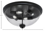 Flush Mounts Four Light Flush Mount in Matte Black with Clear Bubble Shade