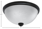Flush Mounts Four Light Flush Mount in Matte Black with White Marble Shade