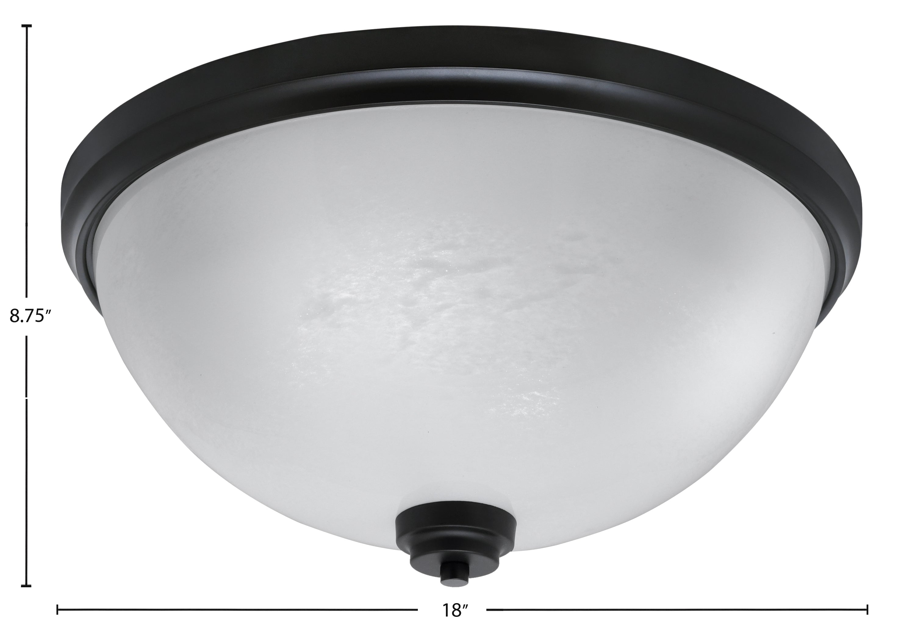 Flush Mounts Four Light Flush Mount in Matte Black with White Marble Shade