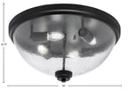 Flush Mounts Four Light Flush Mount in Matte Black with Smoke Bubble Shade