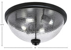 Flush Mounts Four Light Flush Mount in Matte Black with Ribbed Clear Bubble Shade