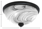 Flush Mounts Four Light Flush Mount in Matte Black with Onyx Swirl Shade