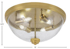 Flush Mounts Four Light Flush Mount in New Age Brass with Clear Bubble Shade