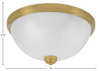 Flush Mounts Four Light Flush Mount in New Age Brass with White Marble Shade