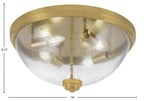 Flush Mounts Four Light Flush Mount in New Age Brass with Smoke Bubble Shade