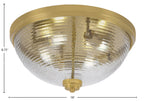Flush Mounts Four Light Flush Mount in New Age Brass with Smoke Ribbed Shade