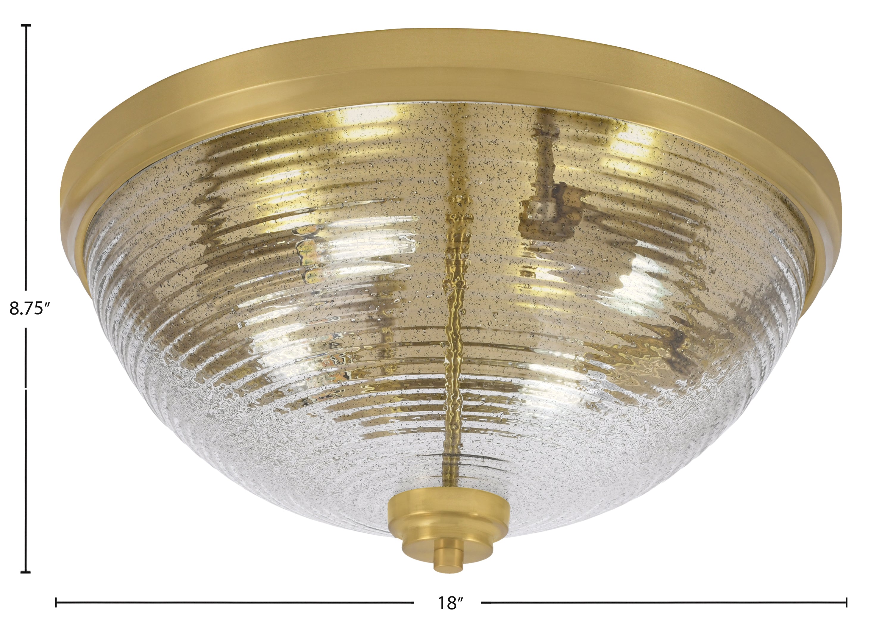 Flush Mounts Four Light Flush Mount in New Age Brass with Smoke Ribbed Shade