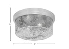Flush Mounts Two Light Flush Mount in Brushed Nickel with Smoke Bubble Shade