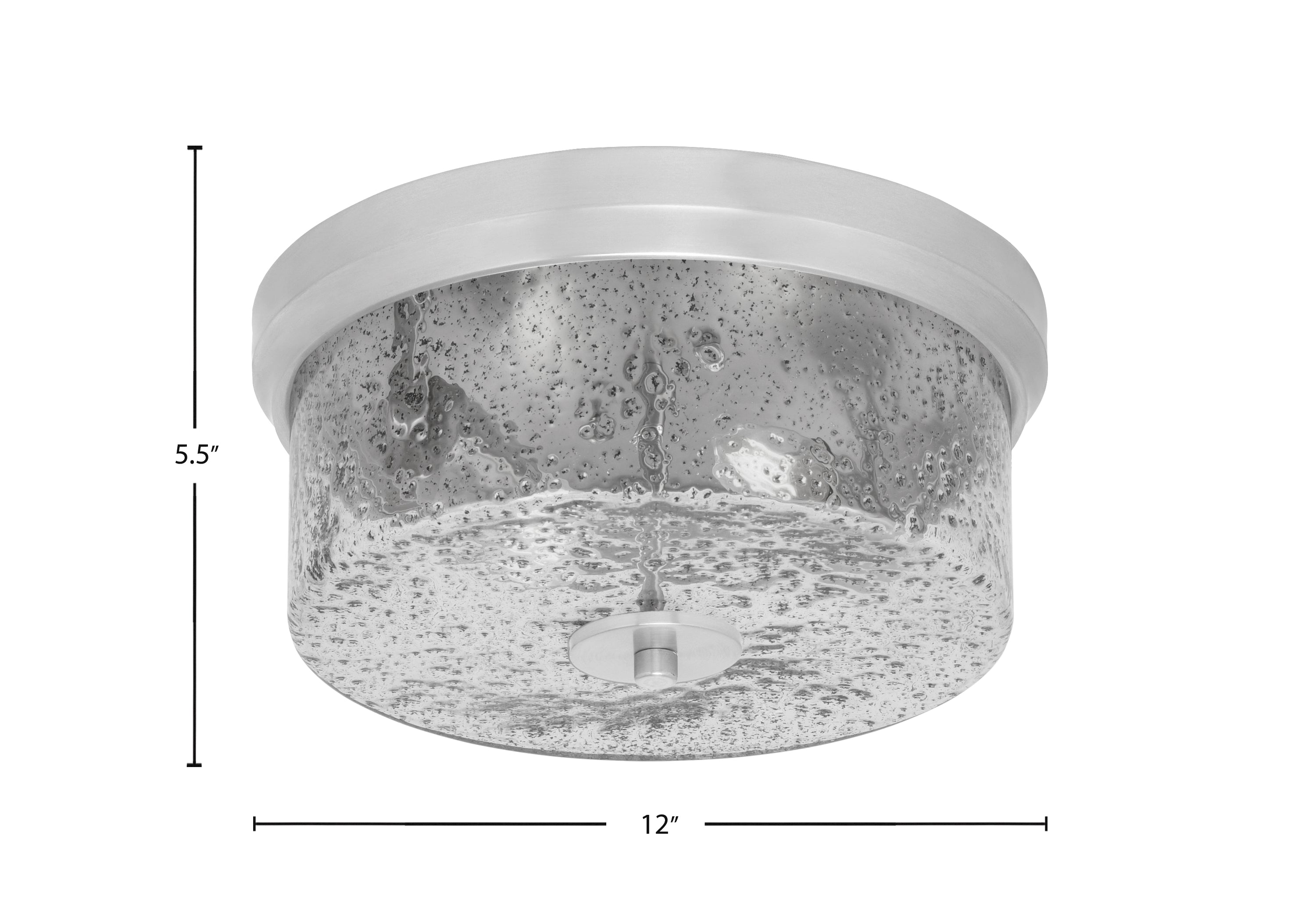 Flush Mounts Two Light Flush Mount in Brushed Nickel with Smoke Bubble Shade