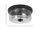 Flush Mounts Two Light Flush Mount in Matte Black with Smoke Bubble Shade