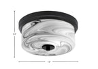 Flush Mounts Two Light Flush Mount in Matte Black with Onyx Swirl Shade