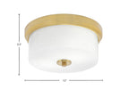 Flush Mounts Two Light Flush Mount in New Age Brass with White Marble Shade