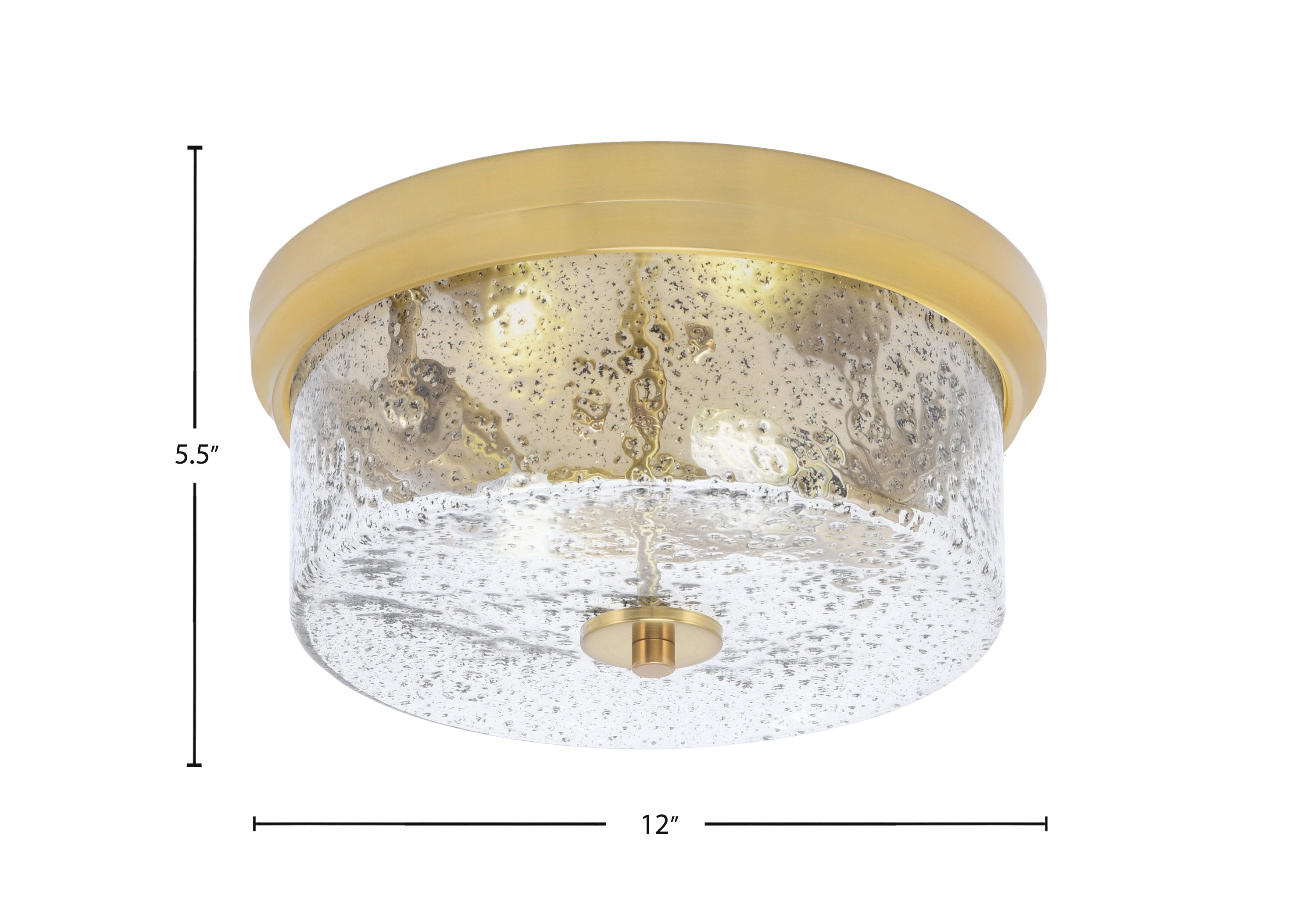 Flush Mounts Two Light Flush Mount in New Age Brass with Smoke Bubble Shade