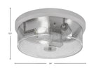 Flush Mounts Three Light Flush Mount in Brushed Nickel with Clear Bubble Shade