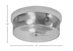 Flush Mounts Three Light Flush Mount in Brushed Nickel with Smoke Bubble Shade