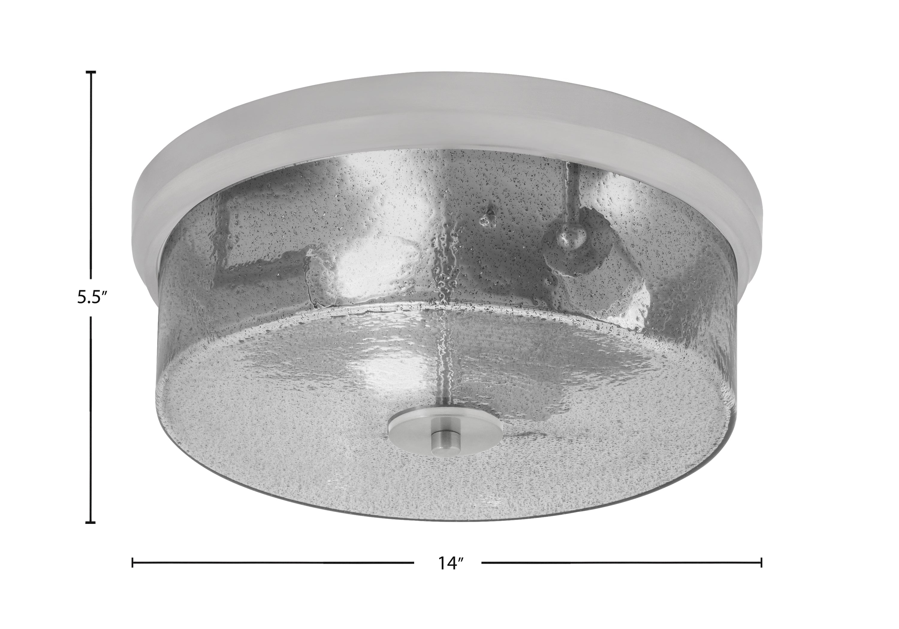 Flush Mounts Three Light Flush Mount in Brushed Nickel with Smoke Bubble Shade