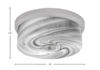 Flush Mounts Three Light Flush Mount in Brushed Nickel with Onyx Swirl Shade
