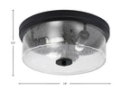 Flush Mounts Three Light Flush Mount in Matte Black with Clear Bubble Shade