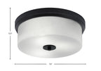 Flush Mounts Three Light Flush Mount in Matte Black with White Marble Shade