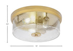 Flush Mounts Three Light Flush Mount in New Age Brass with Clear Bubble Shade