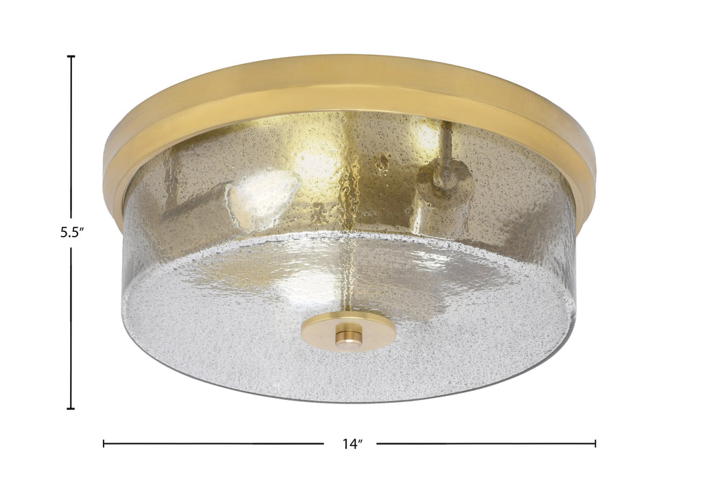 Flush Mounts Three Light Flush Mount in New Age Brass with Smoke Bubble Shade