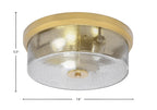 Flush Mounts Three Light Flush Mount in New Age Brass with Smoke Bubble Shade