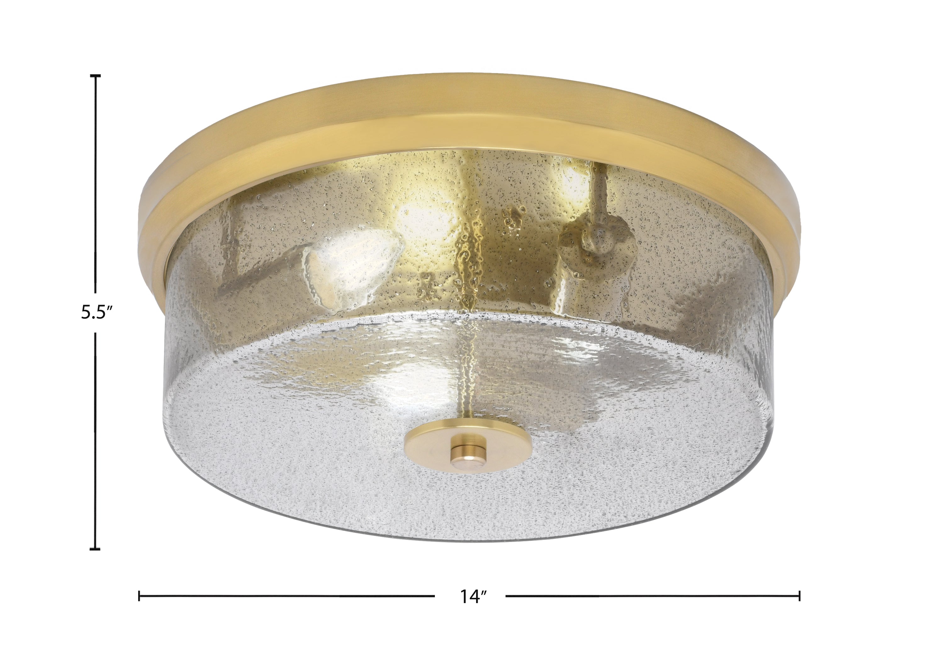 Flush Mounts Three Light Flush Mount in New Age Brass with Smoke Bubble Shade