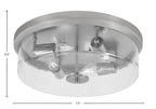 Flush Mounts Four Light Flush Mount in Brushed Nickel with Clear Bubble Shade