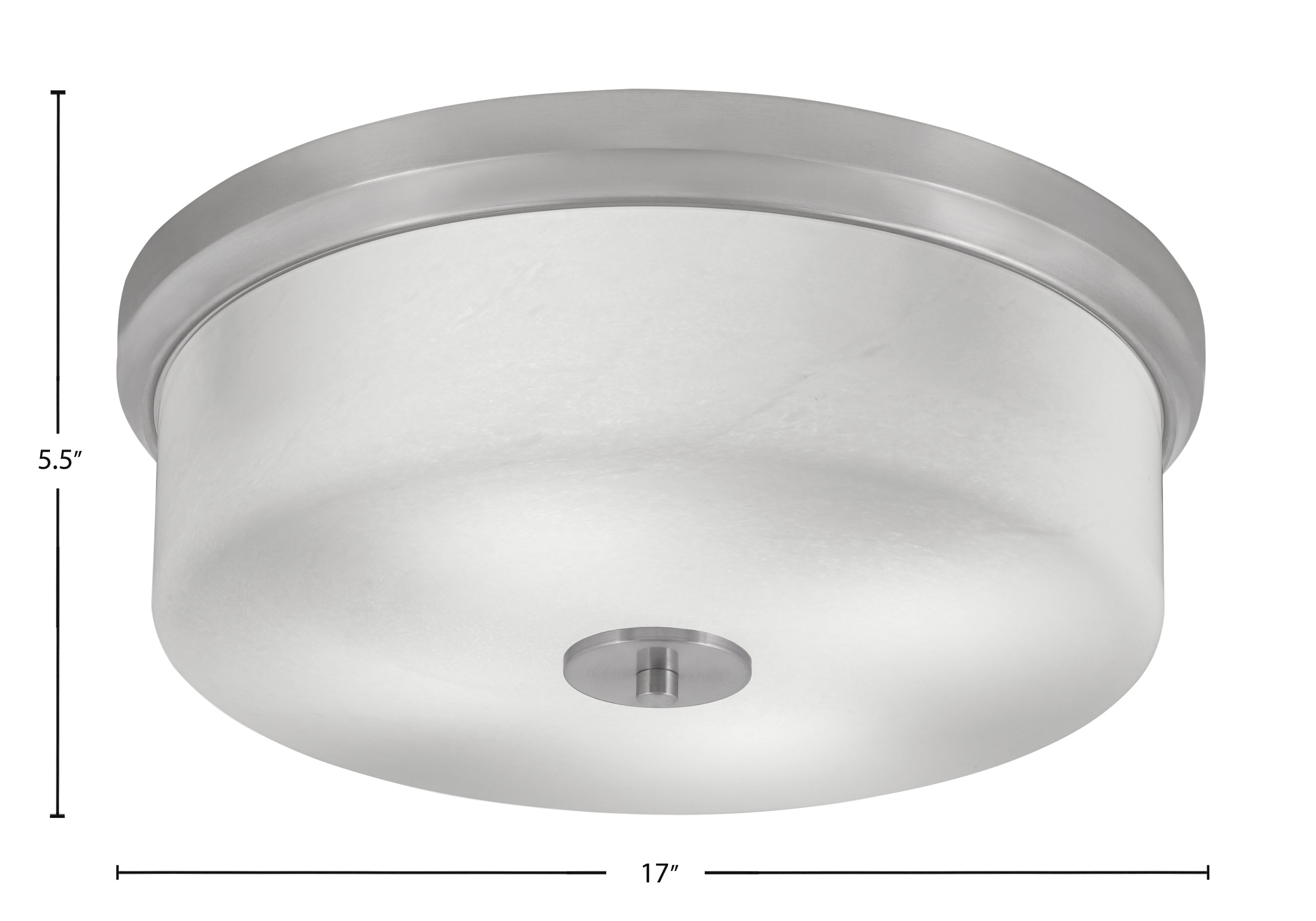 Flush Mounts Four Light Flush Mount in Brushed Nickel with White Marble Shade