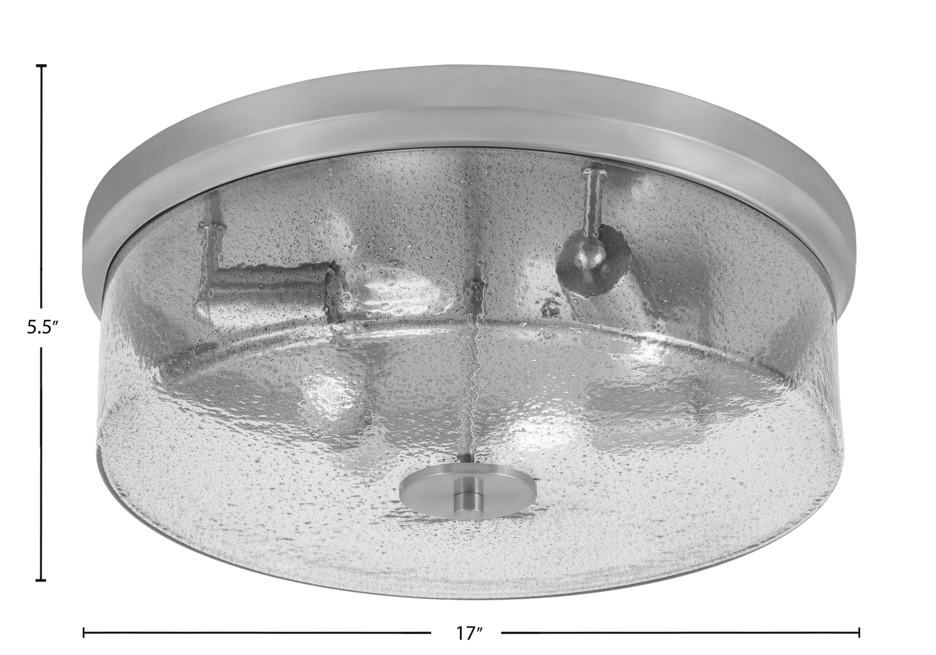 Flush Mounts Four Light Flush Mount in Brushed Nickel with Smoke Bubble Shade