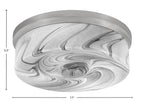 Flush Mounts Four Light Flush Mount in Brushed Nickel with Onyx Swirl Shade