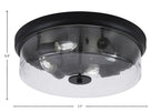 Flush Mounts Four Light Flush Mount in Matte Black with Clear Bubble Shade
