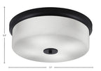 Flush Mounts Four Light Flush Mount in Matte Black with White Marble Shade