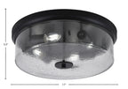 Flush Mounts Four Light Flush Mount in Matte Black with Smoke Bubble Shade