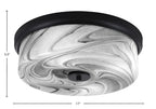 Flush Mounts Four Light Flush Mount in Matte Black with Onyx Swirl Shade