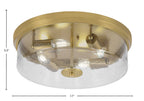 Flush Mounts Four Light Flush Mount in New Age Brass with Clear Bubble Shade