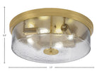 Flush Mounts Four Light Flush Mount in New Age Brass with Smoke Bubble Shade