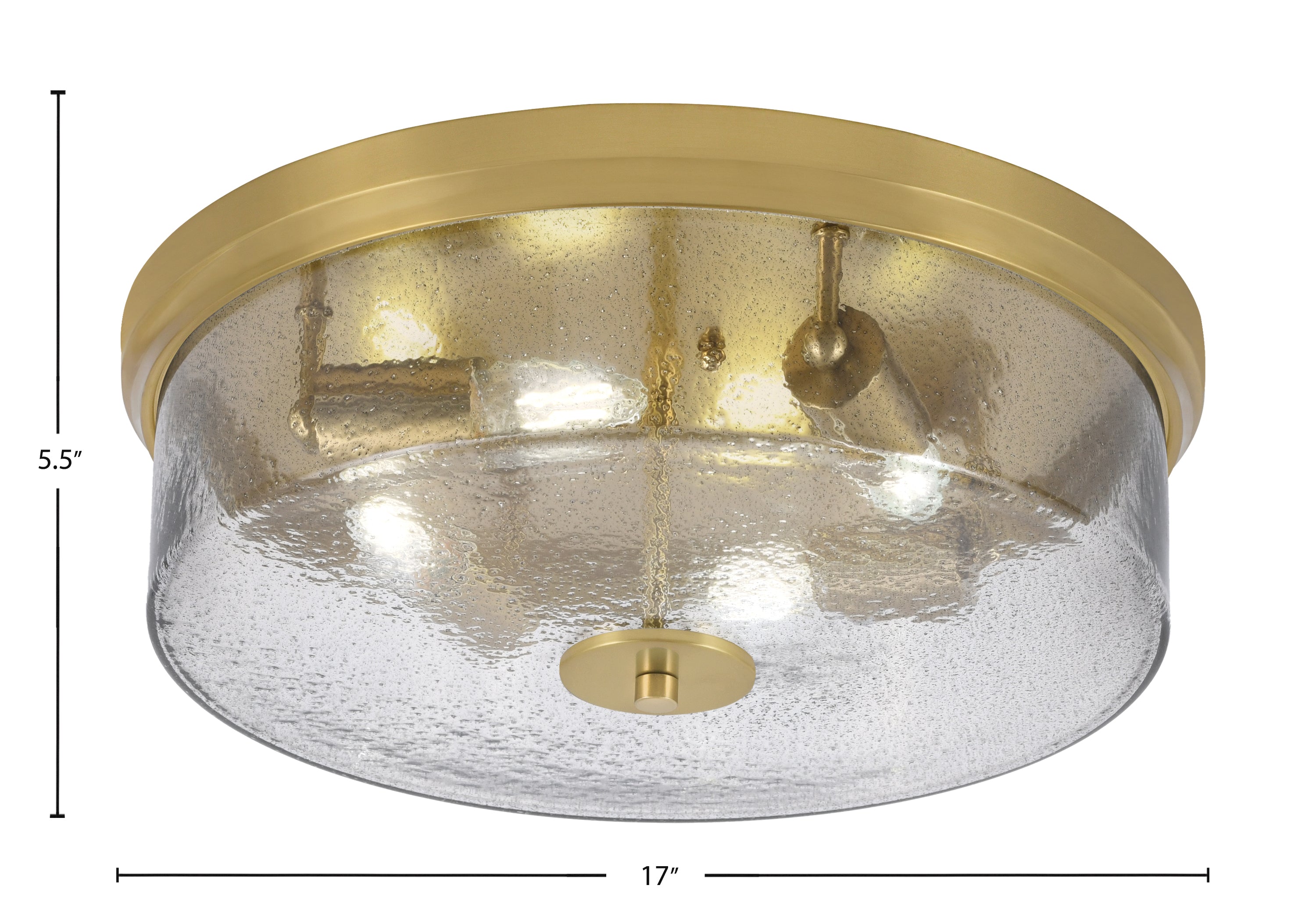 Flush Mounts Four Light Flush Mount in New Age Brass with Smoke Bubble Shade
