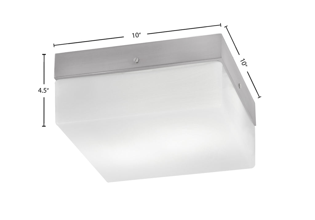 Flush Mounts Two Light Flush Mount in Brushed Nickel with White Marble Shade