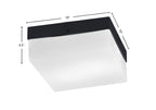 Flush Mounts Two Light Flush Mount in Matte Black with White Marble Shade