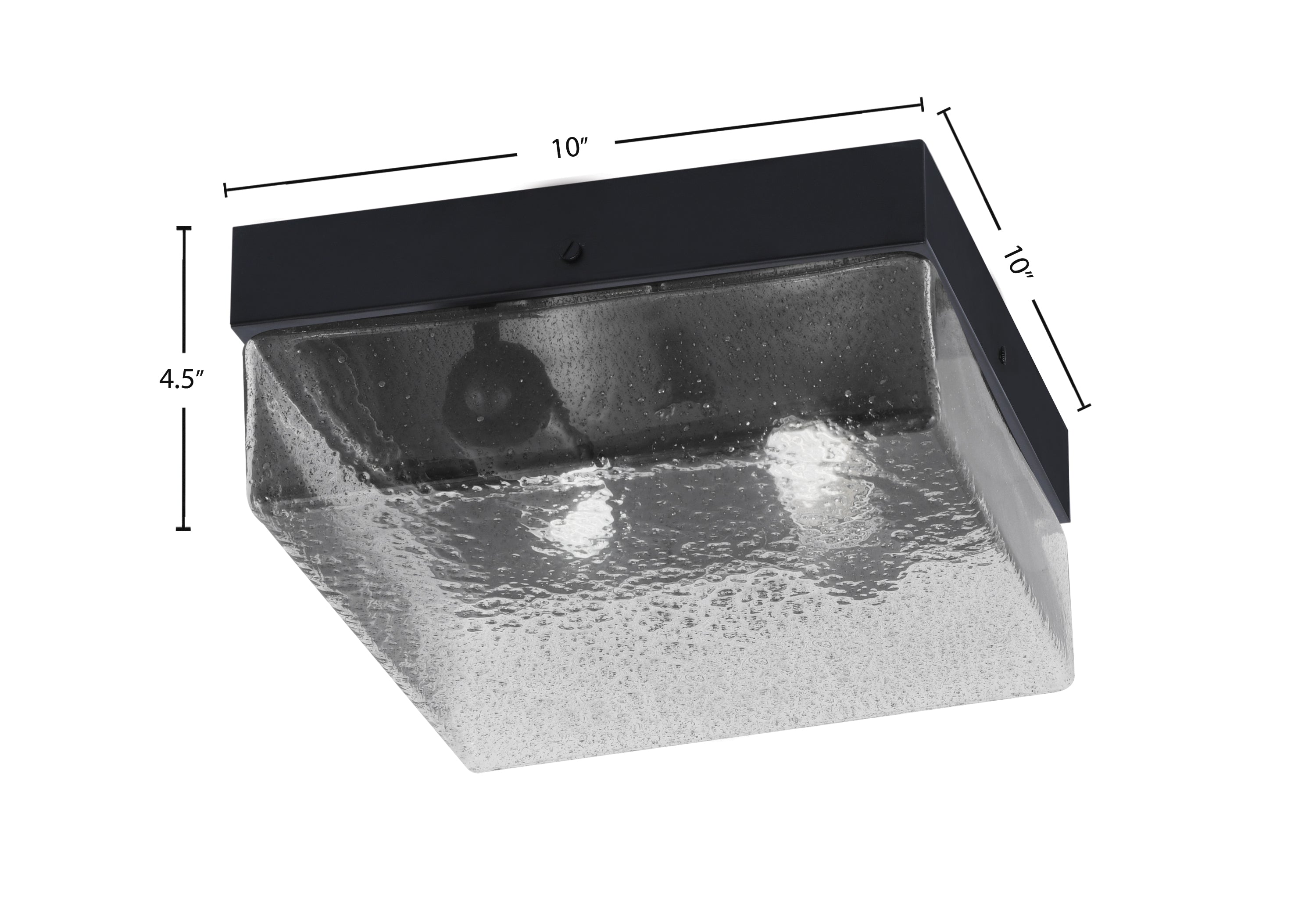Flush Mounts Two Light Flush Mount in Matte Black with Smoke Bubble Shade
