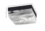 Flush Mounts Two Light Flush Mount in Matte Black with Onyx Swirl Shade