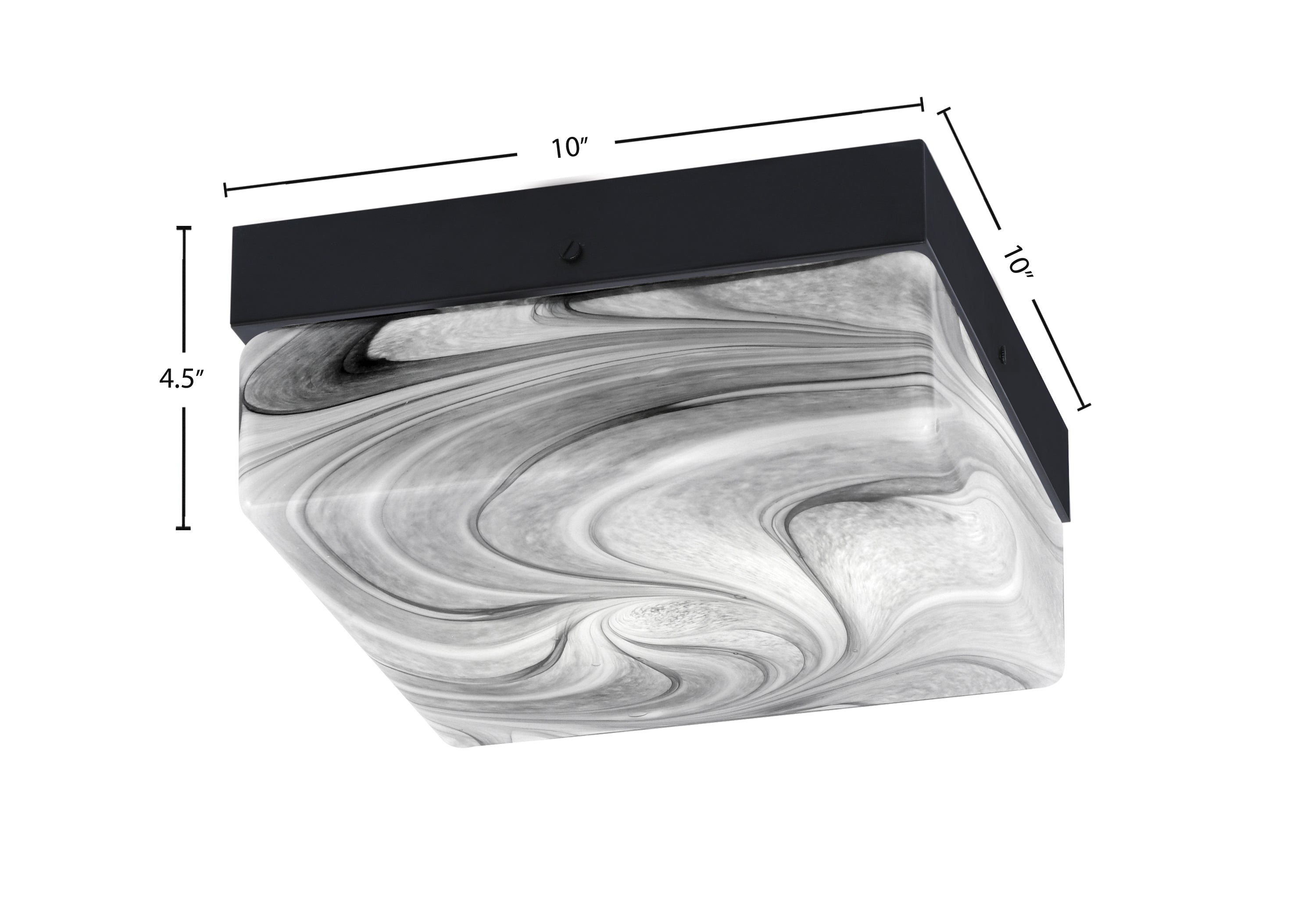 Flush Mounts Two Light Flush Mount in Matte Black with Onyx Swirl Shade