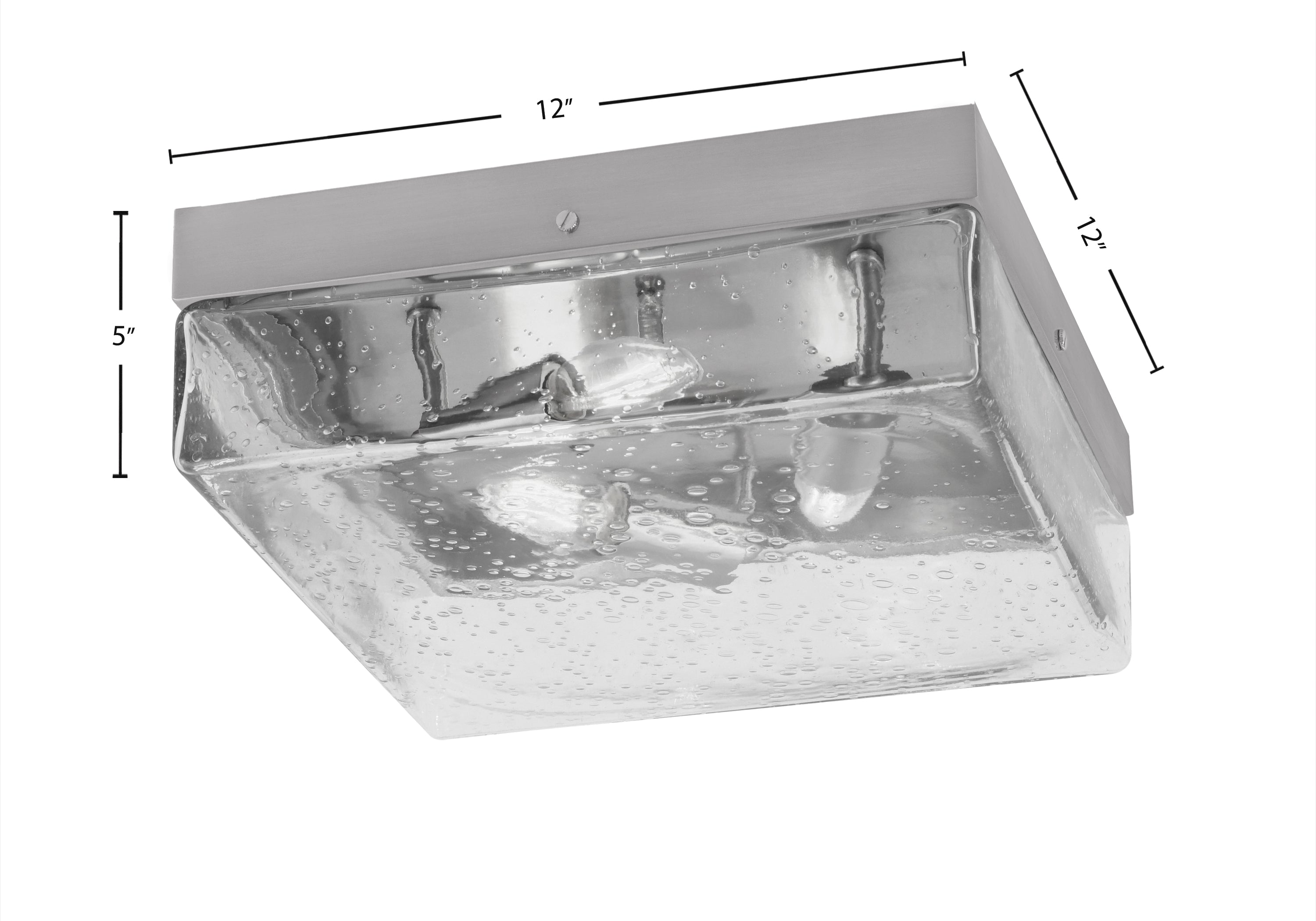 Flush Mounts Three Light Flush Mount in Brushed Nickel with Clear Bubble Shade