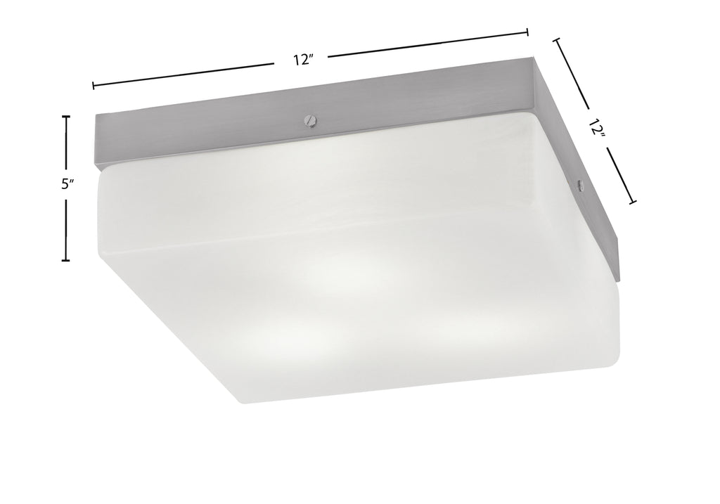 Flush Mounts Three Light Flush Mount in Brushed Nickel with White Marble Shade