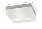 Flush Mounts Three Light Flush Mount in Brushed Nickel with White Marble Shade