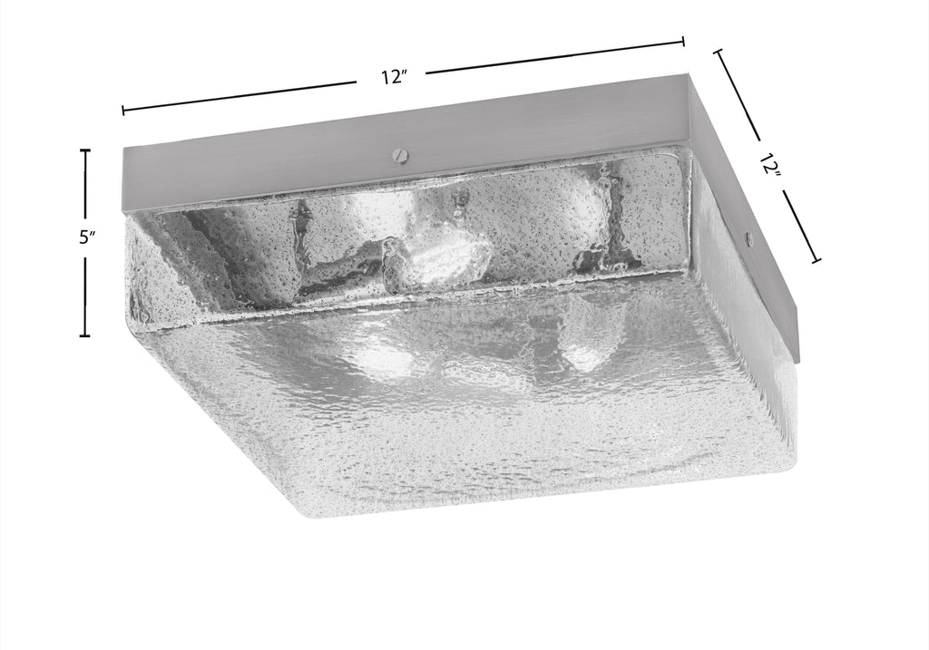 Flush Mounts Three Light Flush Mount in Brushed Nickel with Smoke Bubble Shade