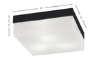 Flush Mounts Three Light Flush Mount in Matte Black with White Marble Shade